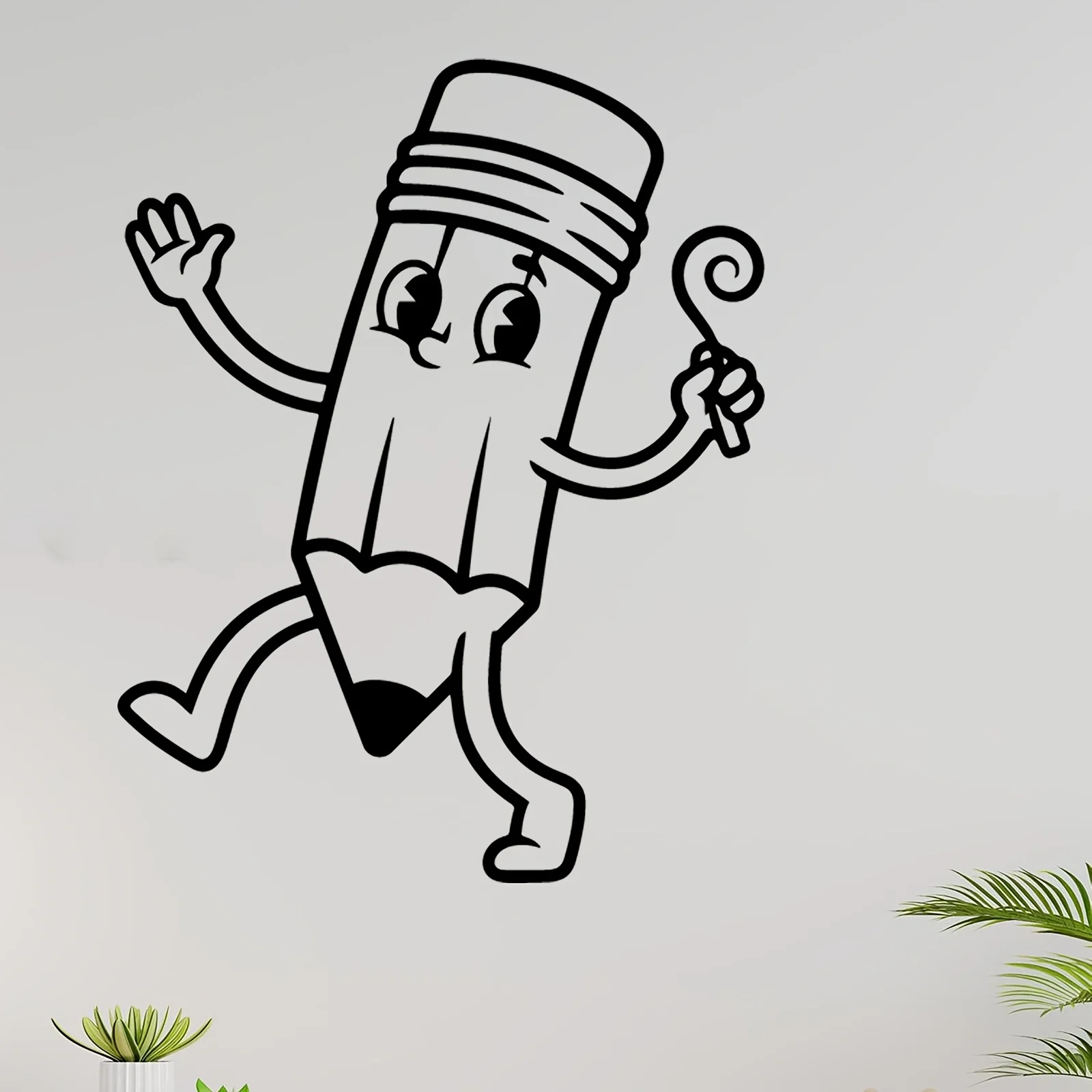 Cute Pencil Iron Wall Art, Weather‑Resistant Kids Playroom Fence Decor, Children’s Day Gift