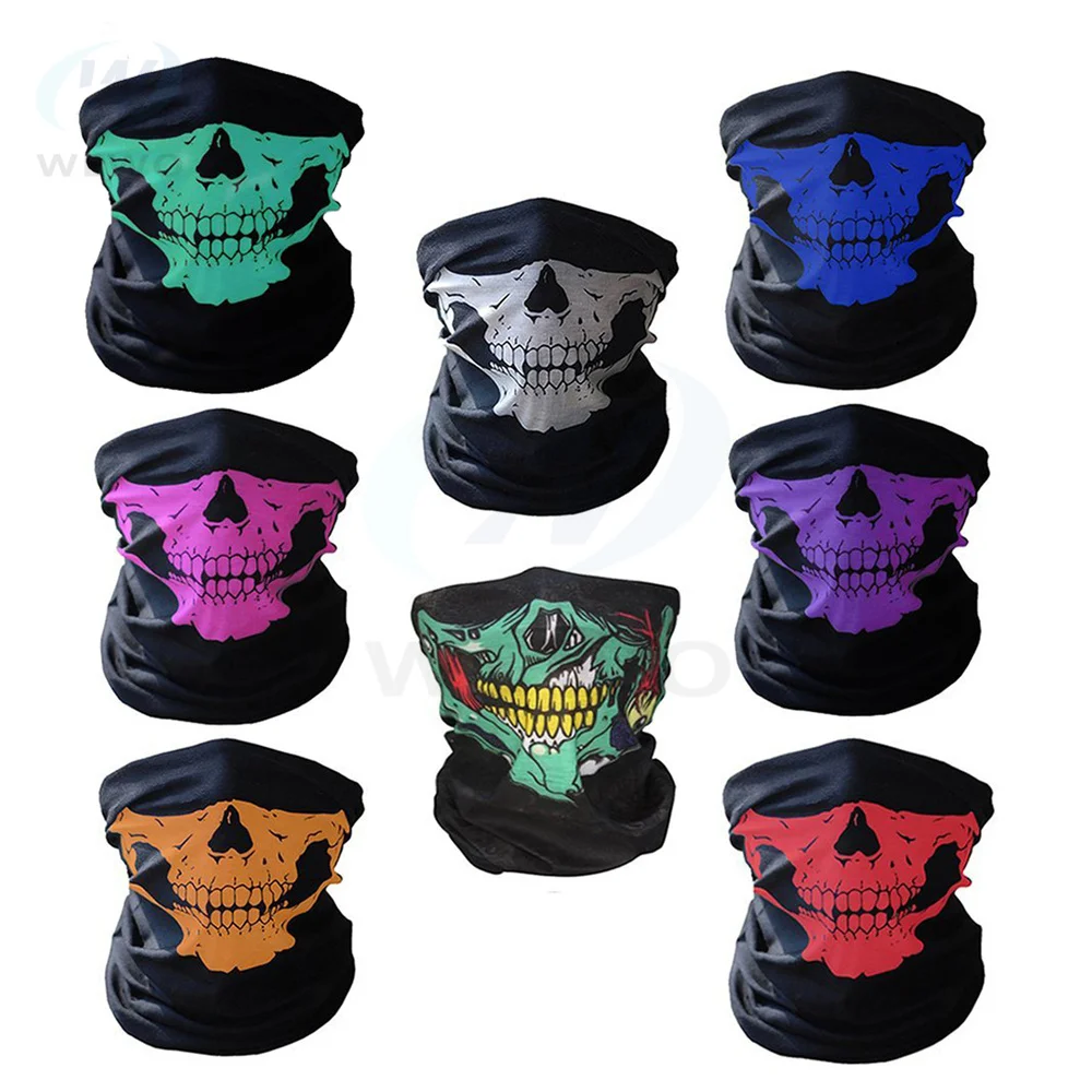 Motorcycle Training Mask Skiing Cool Skull Bike Scarf Masks Bandana Motor Bike Sport Scarf Neck Warmer Halloween Camping Scarfs