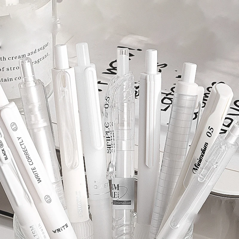 5/10Pcs Simplicity Gel Pen Set 0.5mm Black ink Solid Color Cute Quick Drying Neutral Pens Stationery School Office Supplies