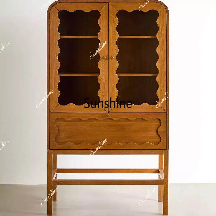 American rural solid wood dining side cabinet Nordic simple modern multi-functional home