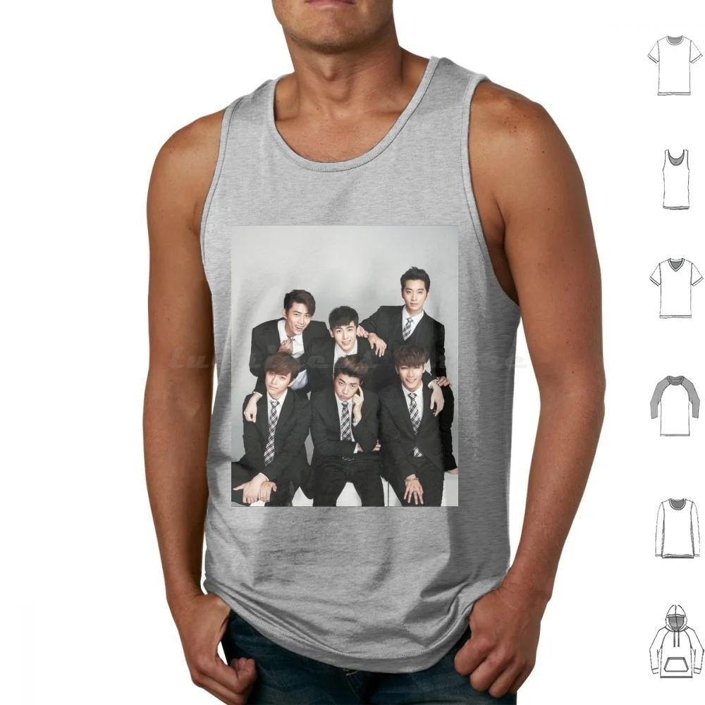 2pm-Young Photo Tank Tops Print Cotton 2pm 2pm Member 2pm Group 2pm Boy Band 2pm Korean 2pm Kpop 2pm Korean Band