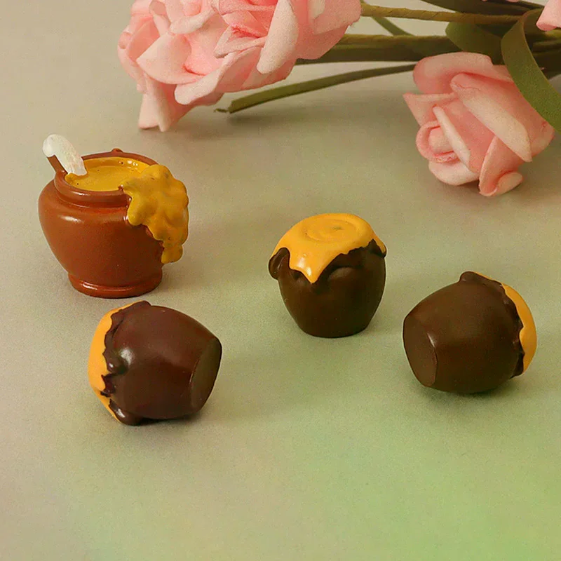 /GJ/1/12 Dollhouse Simulation Honey Jar Set Dollhouse Miniature Kitchen Food Decoration Dolls House Accessories 3Pcs