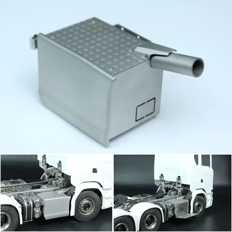 

Metal Simulation Exhaust Box Decorate Upgrade for 1/14 Tamiya RC Truck Trailer Tipper Scania 770S 56368 Car Diy Parts