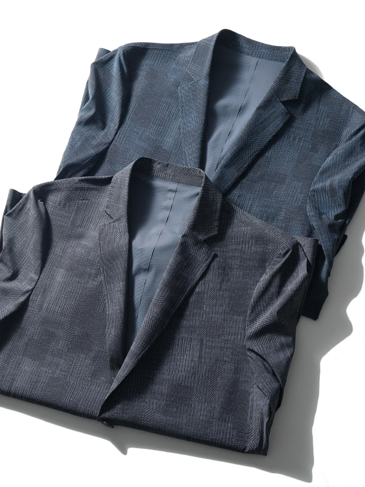 

Color Woven High-End Men's Spring Summer Thin Casual Anti-Wrinkle Busin Commuting Cool Feeling Suit Jaet Stand Fit