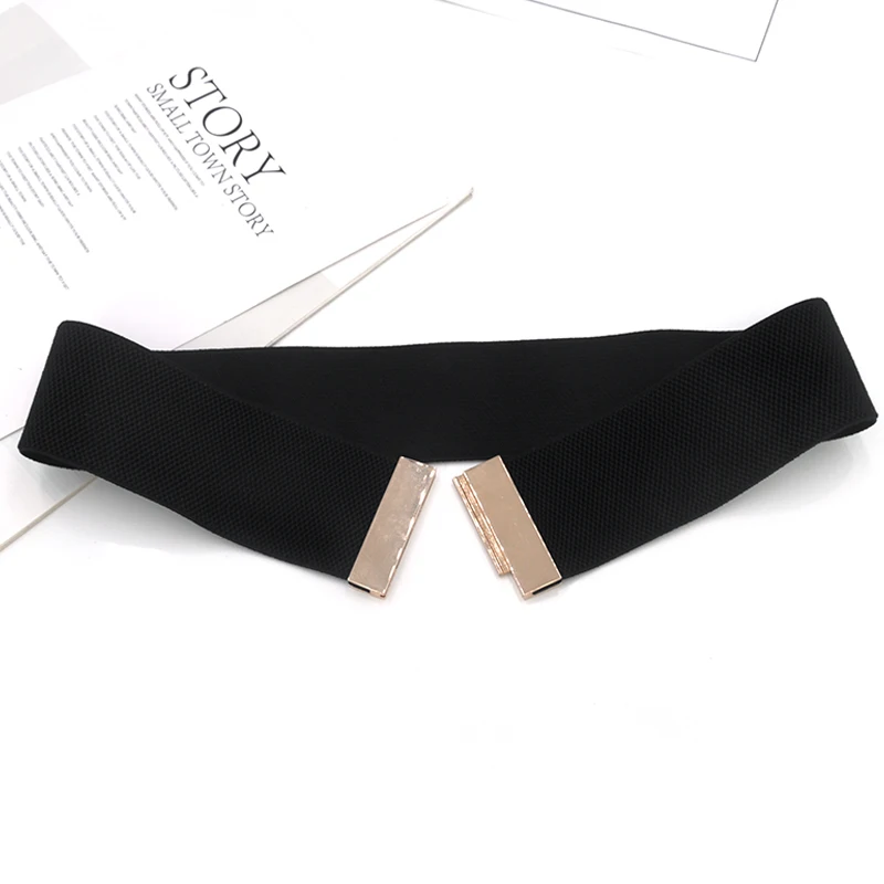 ยางยืดและเรียบง่ายของผู้หญิงเอวกว้างเวอร์ชั่นเกาหลีพร้อมกระโปรงเอวปกชุดอเนกประสงค์เข็มขัดตกแต่งยืดหยุ่น