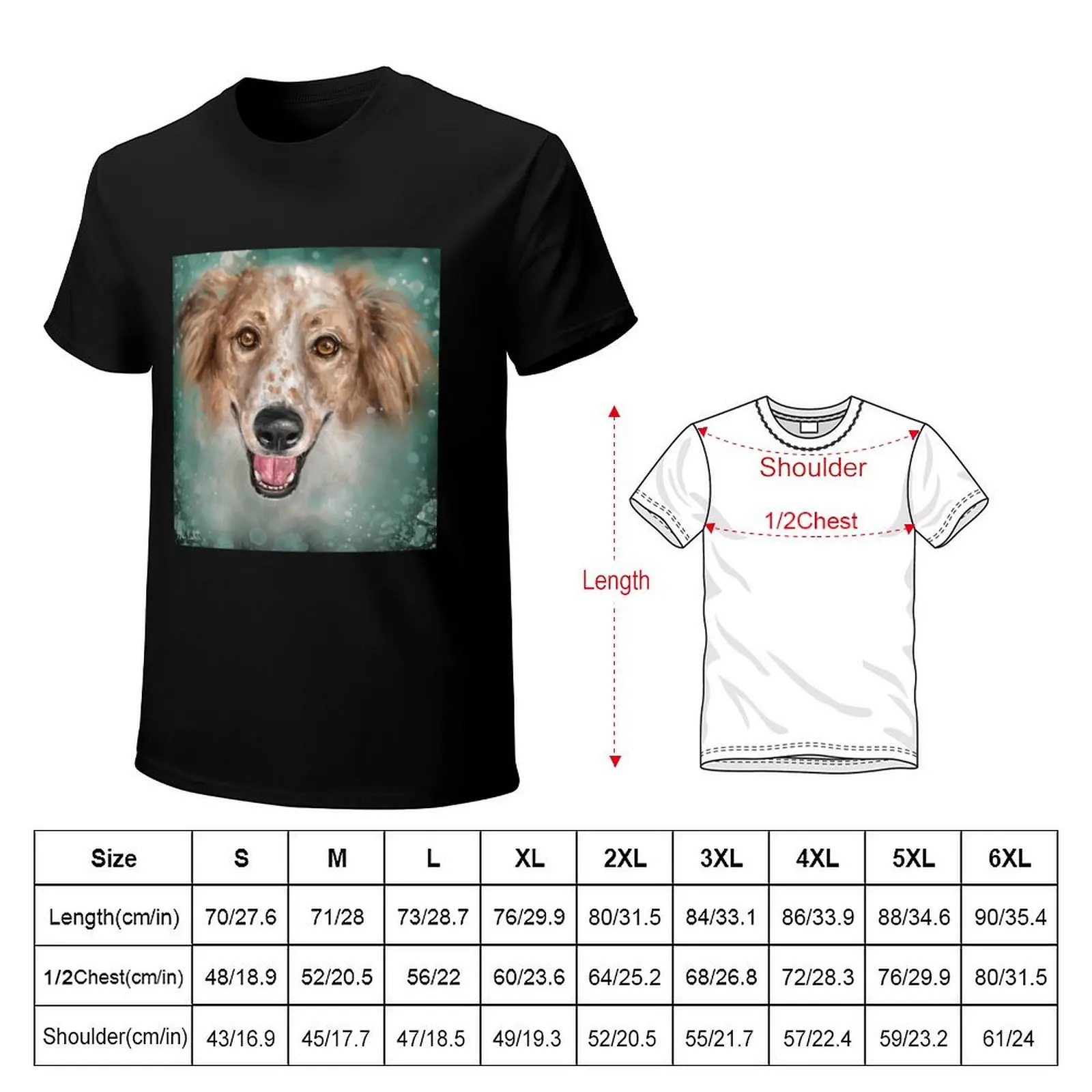 Contemporary Painting of an English Setter with Brown Freckles Smiling T-shirt tops customizeds mens t shirts casual stylish