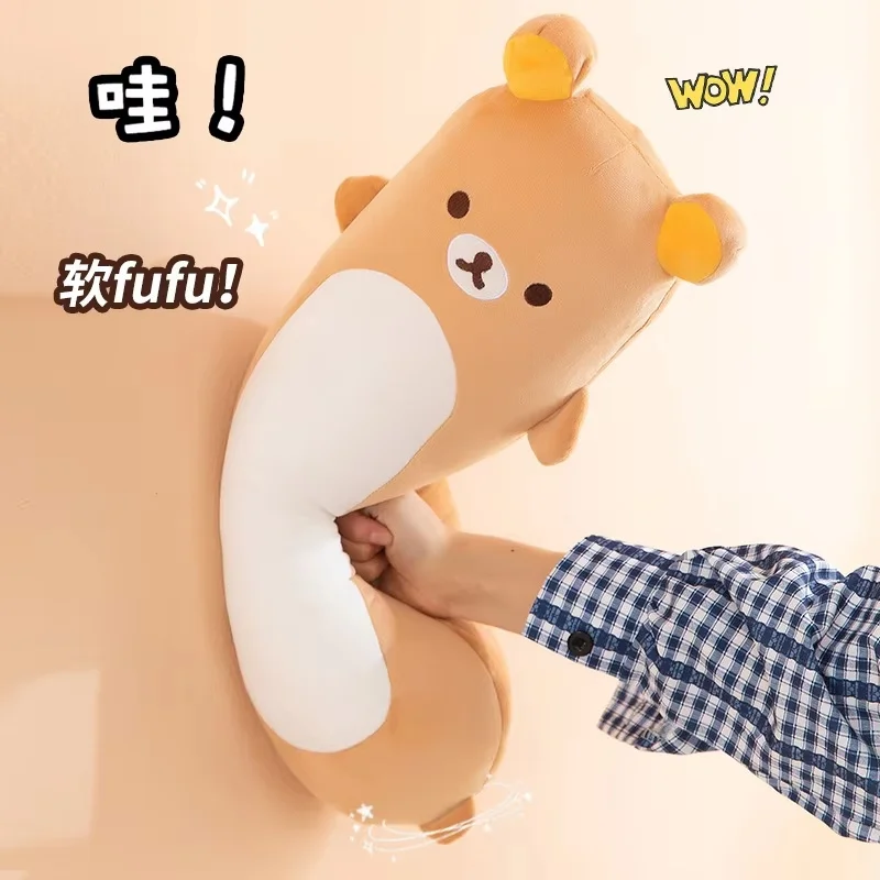 60-80 سنتيمتر Rilakkuma لطيف وسادة طويلة ألعاب من نسيج مخملي اضافية لينة الساق الحضن وسادة للنوم وسادة أريكة مكتب قيلولة وسادة هدية #4