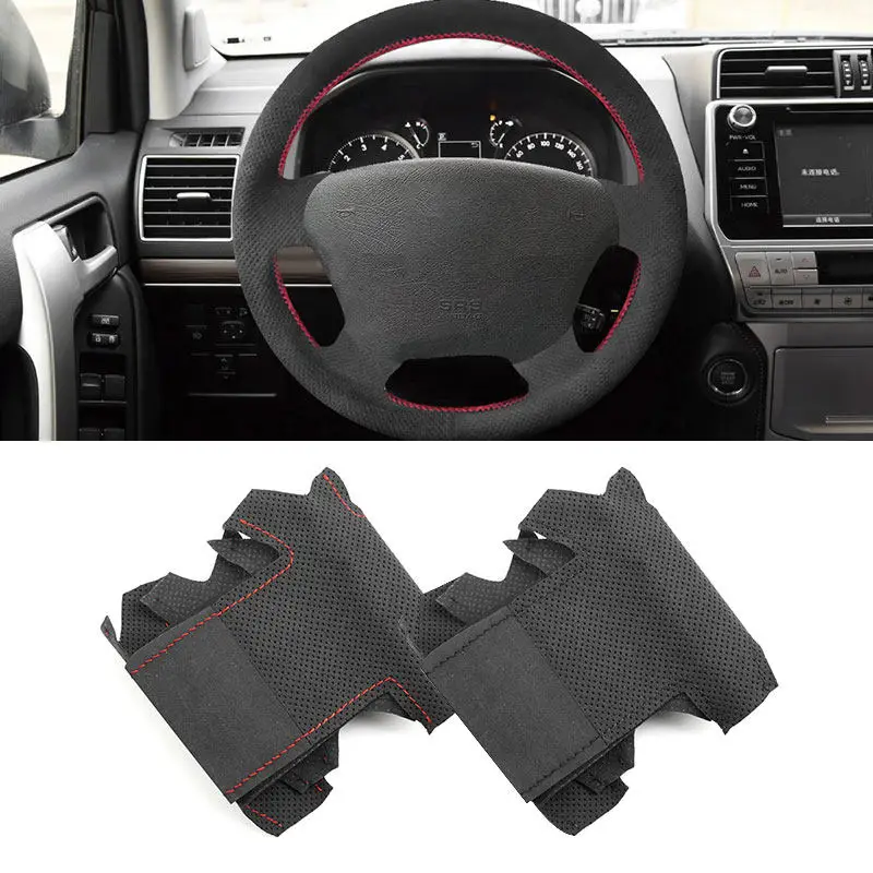 For Mercedes Benz M Class W163 ML230 270 320 350 430 500 1997 Car Interior Steering Wheel Cover Suede Perforated Leather Trim