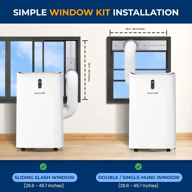 Portable Air Conditioner-Capacity Compact Home A/C Cooling Unit with Built-in Dehumidifier & Fan Modes Includes Window Mount Kit