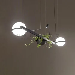 2024 LED 샹들리에 식물 서스펜션 조명기구, 램프 펜던트 조명, 식당 주방 바 E14 블랙 조명, 새로운 디자이너