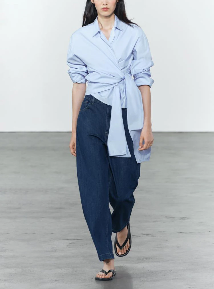 Summer New Women's irt Pleated Bubble Sve Chiffon  Knot Decorated White Regular Length Polyester Fiber 00%