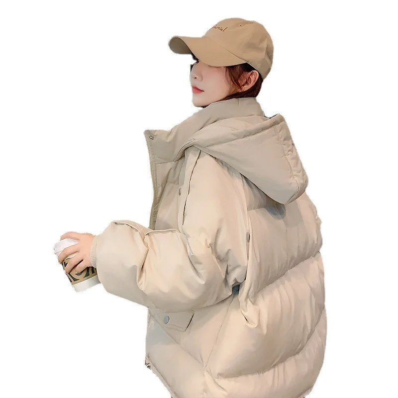 Parka New Fashion giacche invernali con cappuccio per donna Harajuku cappotti larghi coreani donna eleganti cerniere solide giacche Streetwear