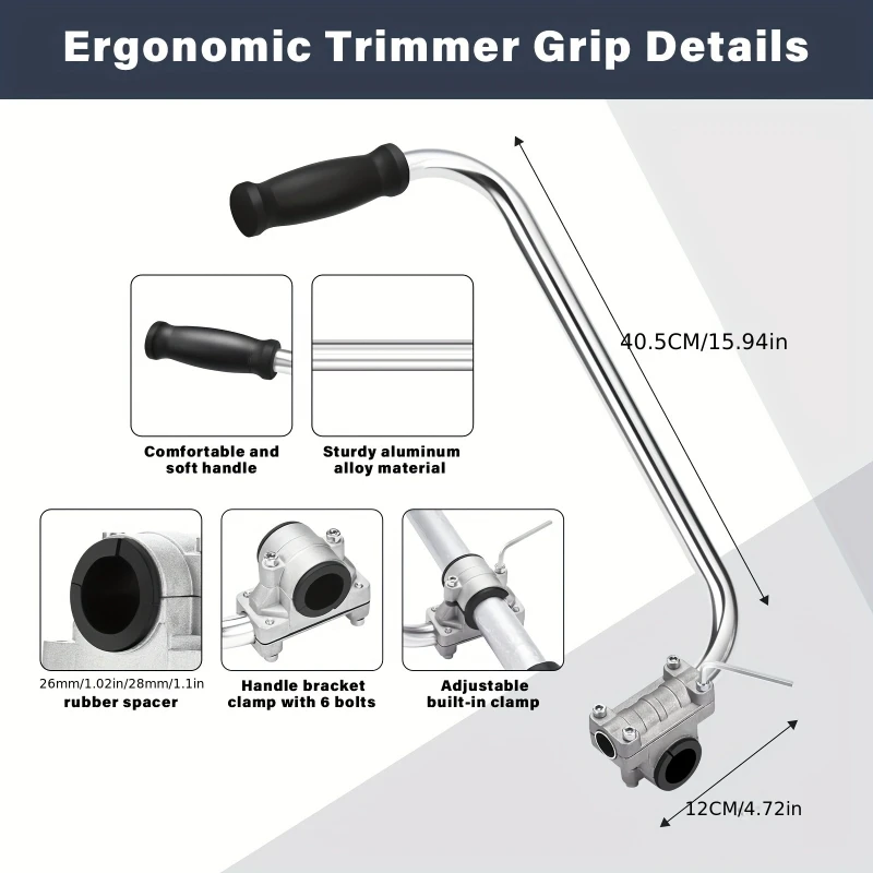 Ergonomic Trimmer Grip String Trimmers Handle Weed Eater Handle Extension With Bracket Clamp Lawn Trimmer Handle Grip
