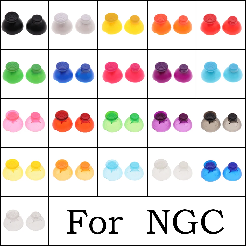 1sets=2pcs Analog Thumbstick Joystick Stick Cap Caps for Gamecube NGC GC controller Left and right thumbsticks