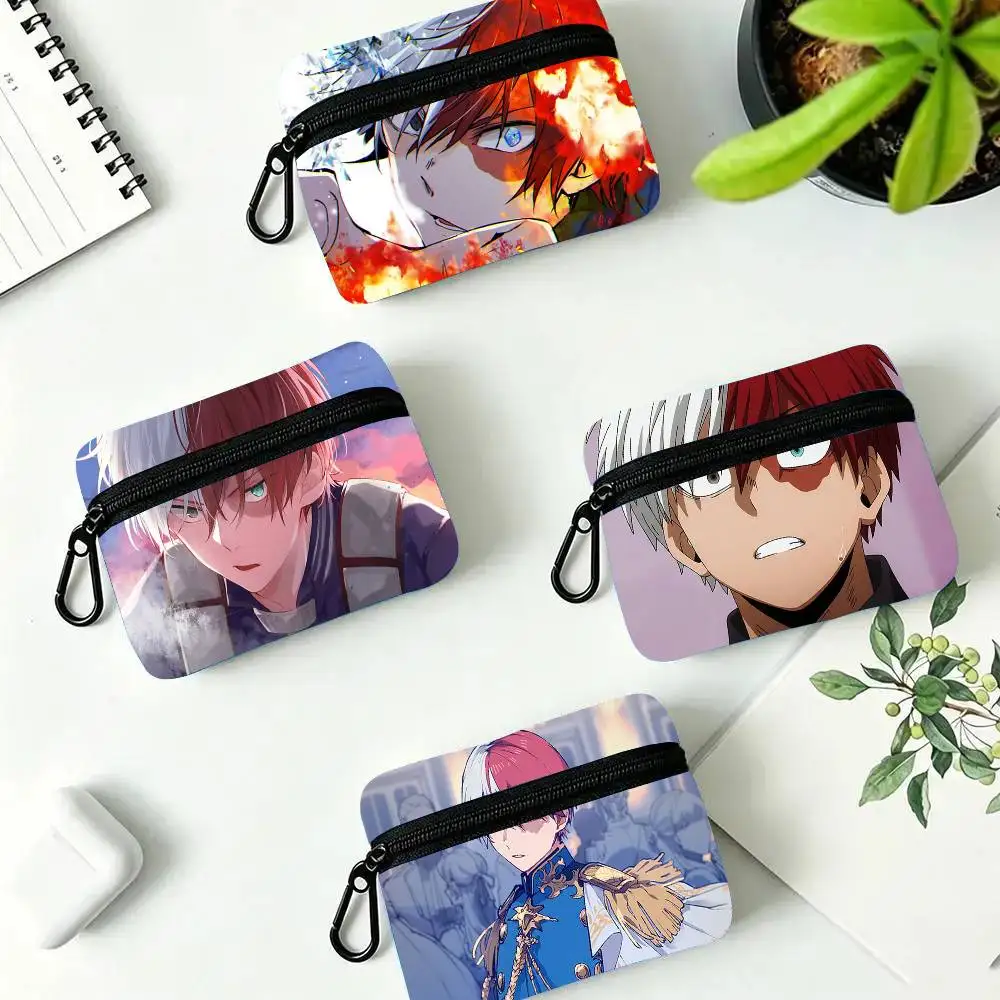 T-Todoroki S-Shoto Oxford Fabric Wallet With Zipper Hanging Multifunctional Bag For Credit Cards Keys Coins