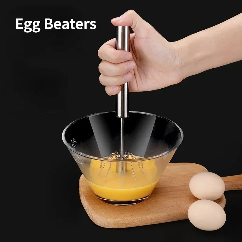 Stainless Egg Beater Semi-Automatic Egg Tools Egg Stiring Cream Whisk Manual Mixer Household Kitchen Baking Accessories