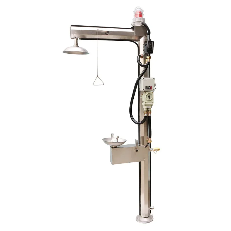 

304 stainless steel electric heat tracing composite shower vertical eye washer