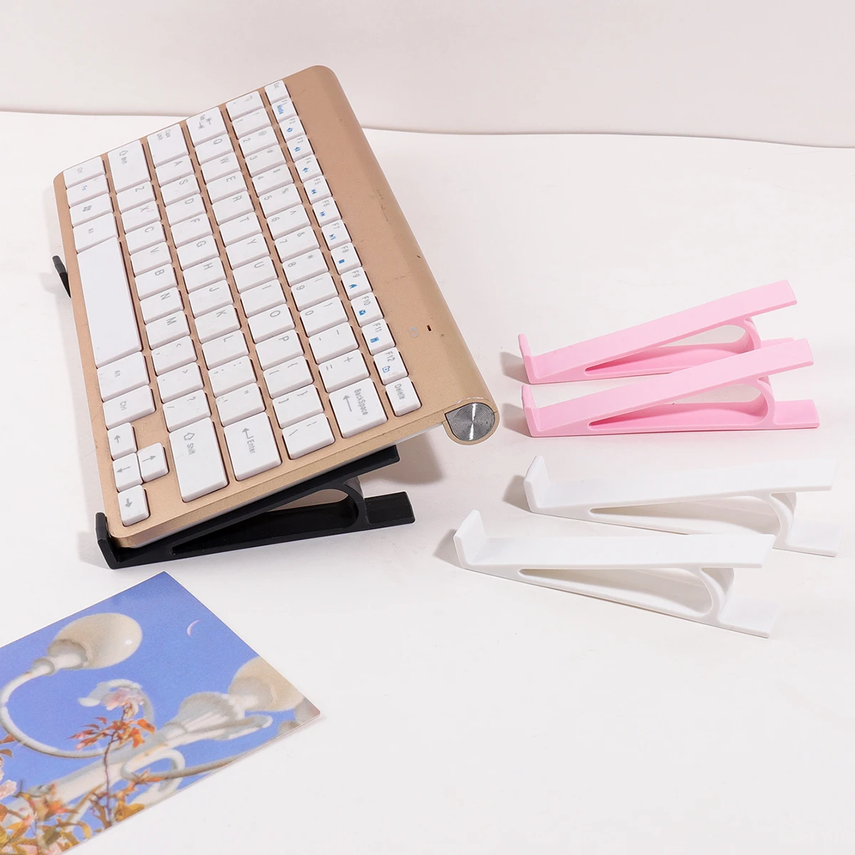 2pcs Wrist Comfort Keyboard Riser Feet, 10.2x3x1.5cm Ergonomic Tilt Stand 3 Colors For Wireless Keyboard Laptop Office Desk