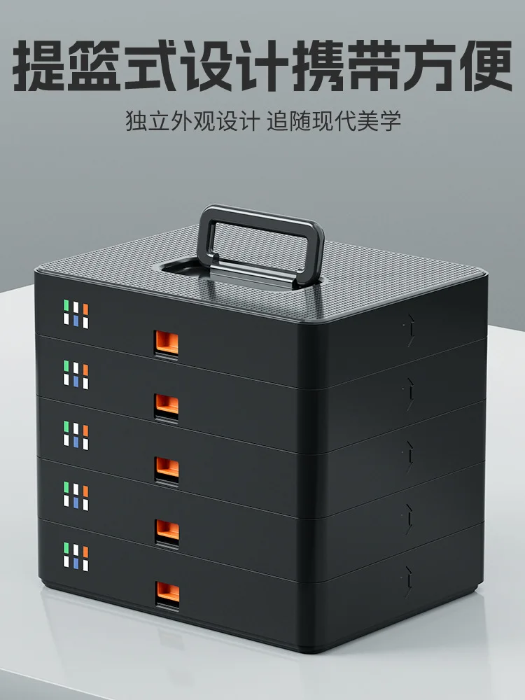 layered folding stacking tool box multi-functional hardware electrician lithium electric drill portable tool box