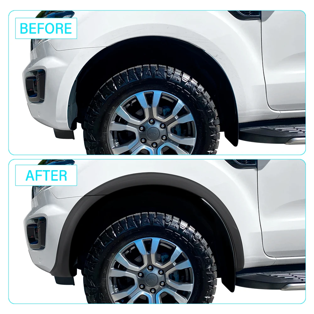 3'' Slim Fender Flares Wheel Arch for Ford Ranger T7 PX2 MK2 2015 2016 2017 2018 Models Matte Black Mudguard 4X4 Car Accessories