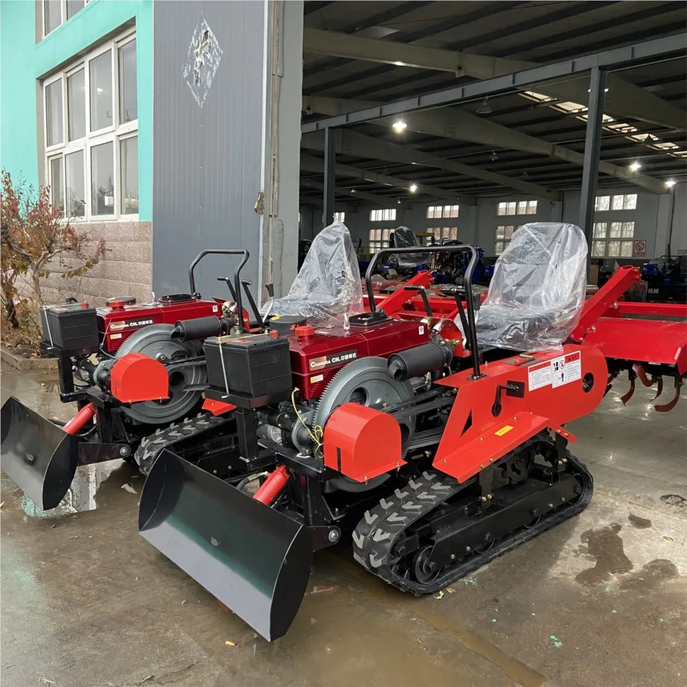 25Hp Multi-Functional ขนาดเล็ก Crawler ROTARY Tiller Ditching ปุ๋ย Applicator Orchard Shed Rides Micro-Tillage เครื่อง