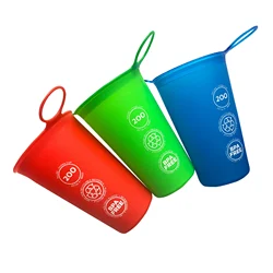 Taza de TPU plegable para correr, taza de agua sin BPA, seguridad alimentaria, para senderismo, Camping, eventos, 200ml