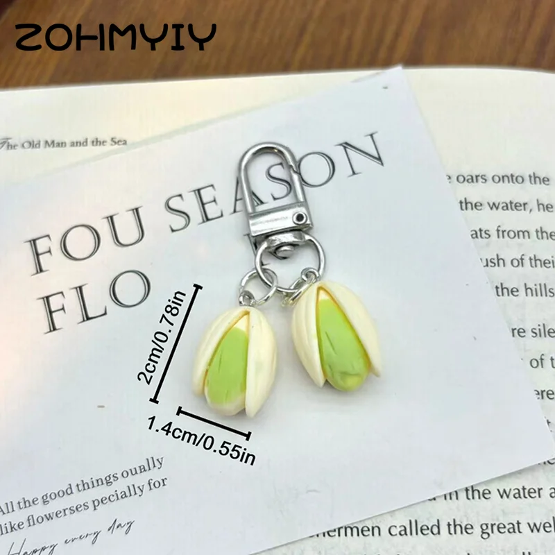 1:1 Pistachio Keychain Creative Food Series Personality Backpack Pendant Cute Lady Pendant Trinket Simulation Food