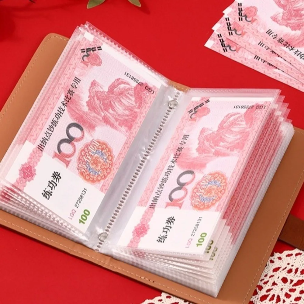 50Sheets Saving Money Binder PU Leather Loose-leaf Colorful Shine Budget Binder Refillable Savings Handbook Planner Organizer