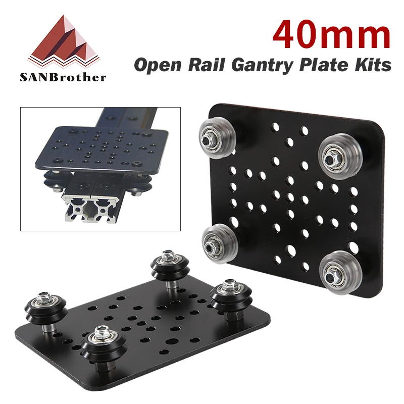 20-40mm Gantry Plate With Wheels 2040/4040 V-Slot Gantry Set For Aluminum Profiles V-Openbuil Aluminum Plate Kit 3D Printer Part