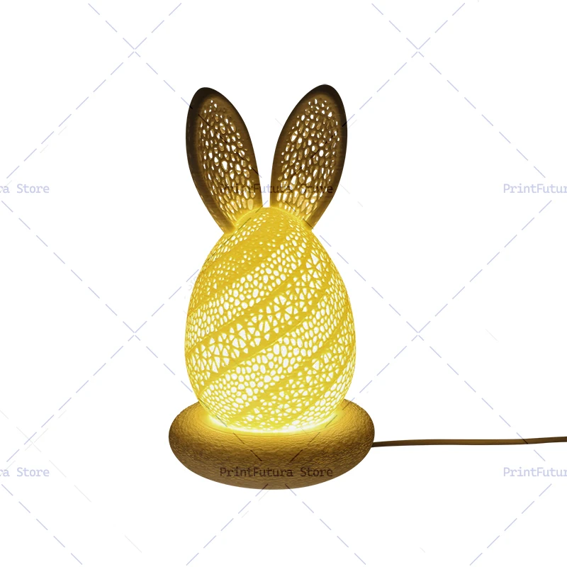 3D Printed Easter Rabbit Egg Light Lamp Cute Rabbit Night Light Toy Collection Home Decoration Gift
