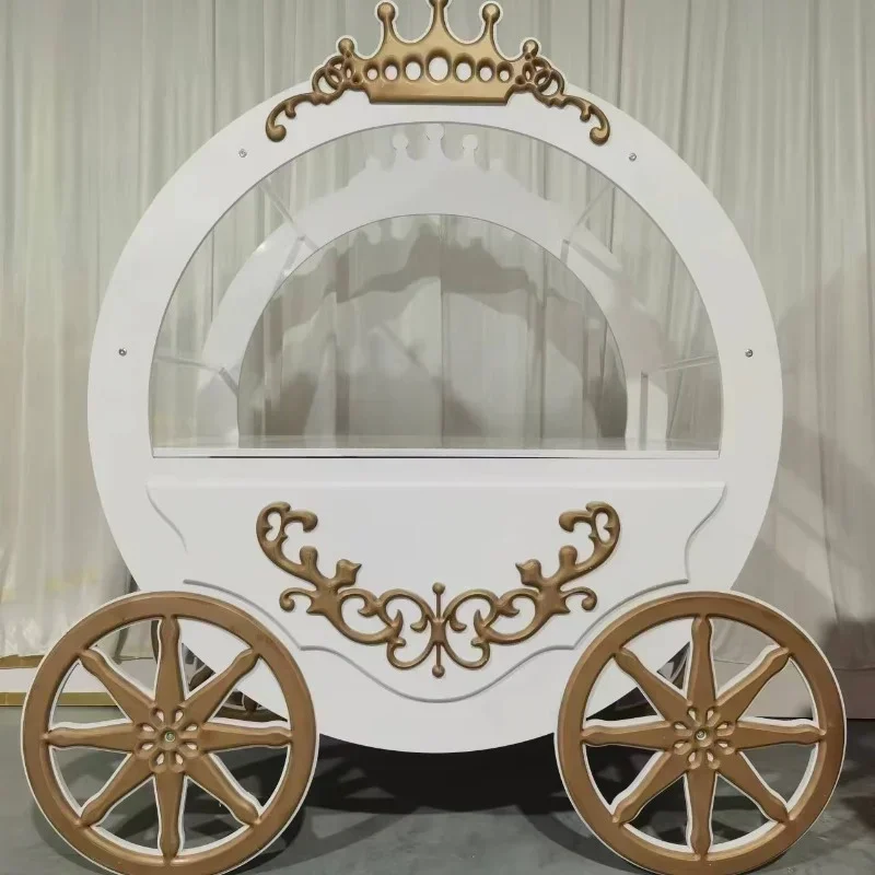 

Hot SalesBirthday Acrylic Party Display Candy Cart Pink Acrylic Material Wedding Party Candy Cart For Wedding Decoration