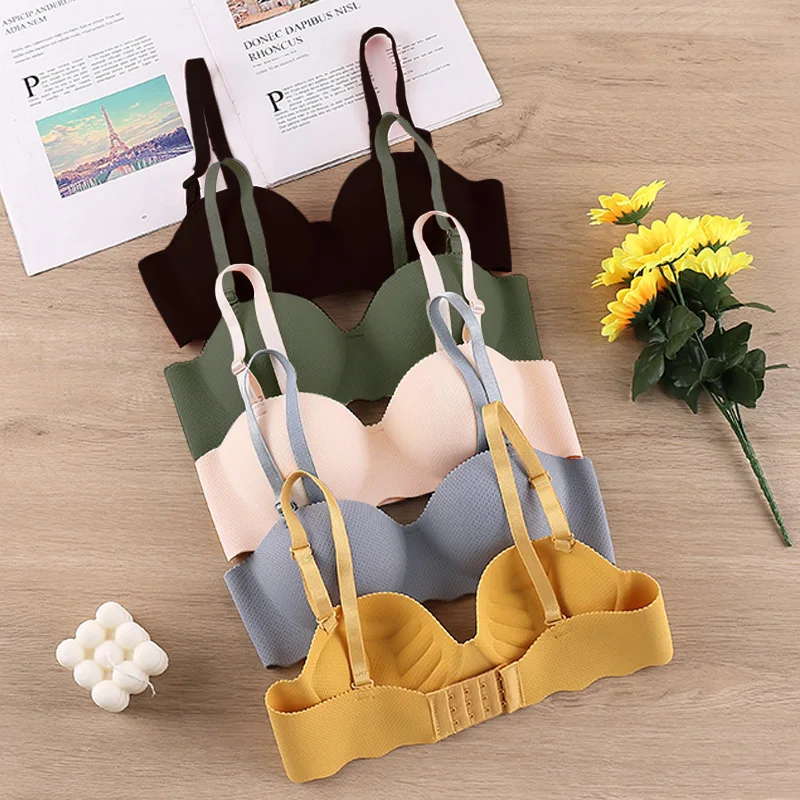 เซ็กซี่ Push Up Bra สำหรับผู้หญิงหวานไร้สาย Brassiere Breathable ชุดชั้นใน1/2ถ้วยรวบรวมชุดชั้นในหญิงชุดชั้นใน Bralette