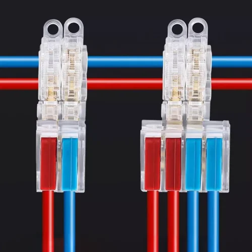 Imagen 2 del producto Conector de cableado libre de pelado tipo T con orificio de fijación, caja de conexiones de empalme de rama rápida, conector de cable de palanca, electrodomésticos