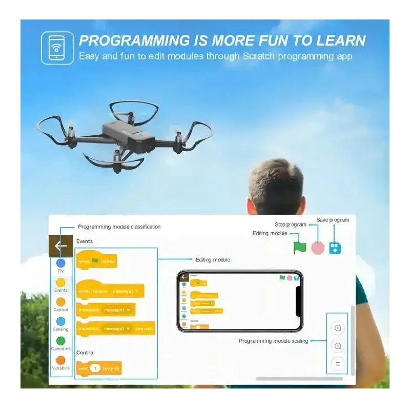 G149 programmazione educativa/Drone per evitare ostacoli a infrarossi VS Tello EDU Drone + fotocamera 720P e lingua di programmazione dei graffi