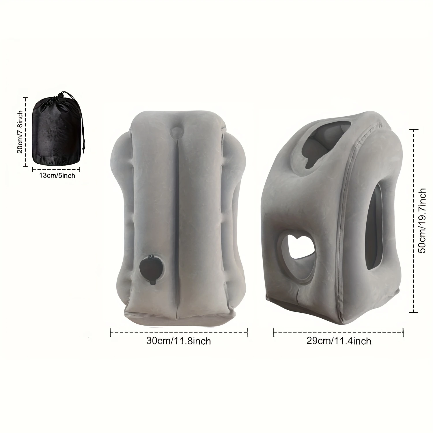 1pc Ultimate Comfort Inflatable Travel  - Ergonomic Neck Support Pillow for Airplanes, Trains, Cars, and Office Napping with Sof