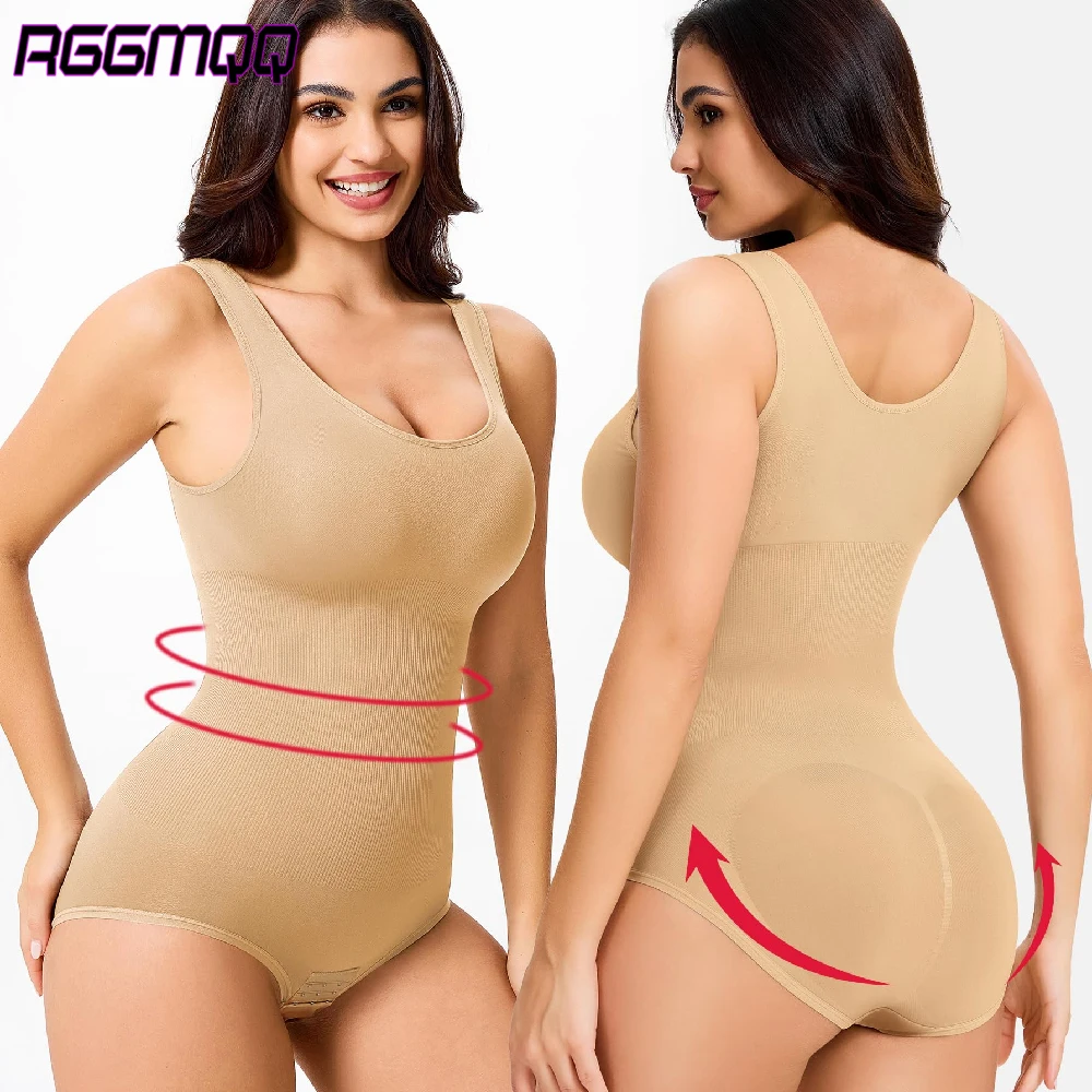 RGGMQQ 1PCS Women Seamless Bodysuit Shapewear Tummy Control Waist Shaper Butt Lifter Thong Postpartum Sculpting Underwear