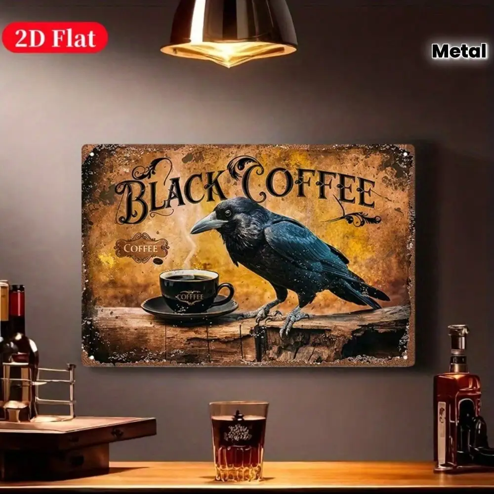 Milk Street Coffee Co. Letrero de metal para pared, 8.0 x 12.0 in, decoración retro vintage para cocina y cafetería, decoración rústica para el hogar y la barra de estaño