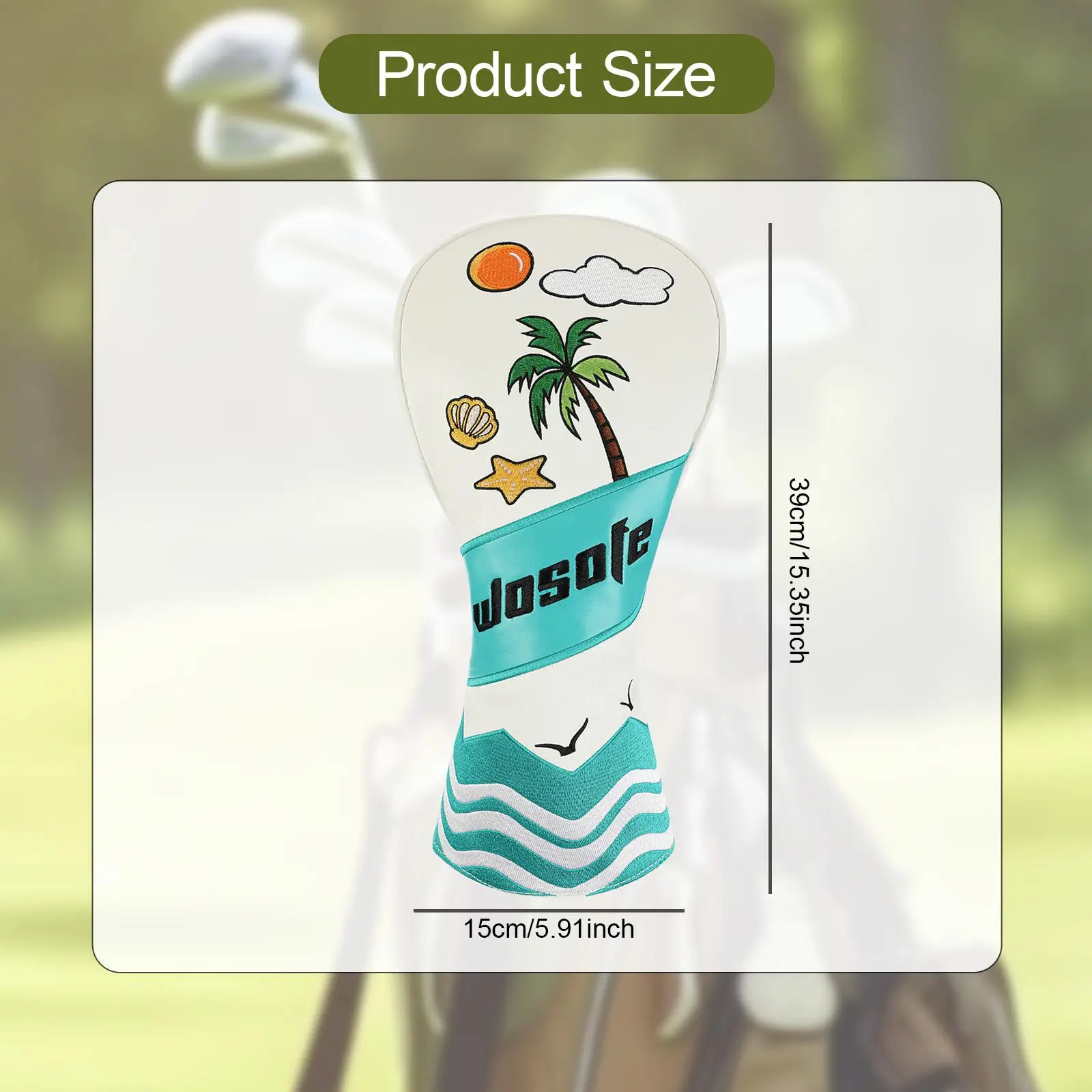 Pokrowiec na główkę kija golfowego, ochronny, PU, stylowy, odporny na zarysowania, uniwersalny, przenośny, łatwy do zakładania i odkładania, ochraniacz na główkę kija golfowego.