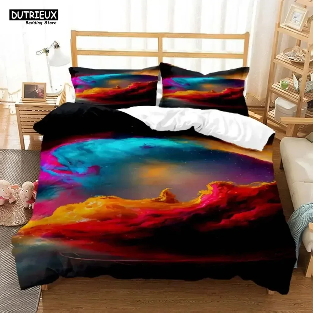 Space Star Printed Polyester Comfortable Duvet Quilt Cover Pillowcase Bedding Set Children Bedroom Decoration Home Textile