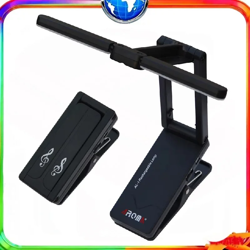 

Aroma AL-1 Clip-On Music Light｜USB-C Rechargeable LED｜360° Shadow-Free Beam｜10H Runtime for Sheet/Stage｜Universal Stand Mount