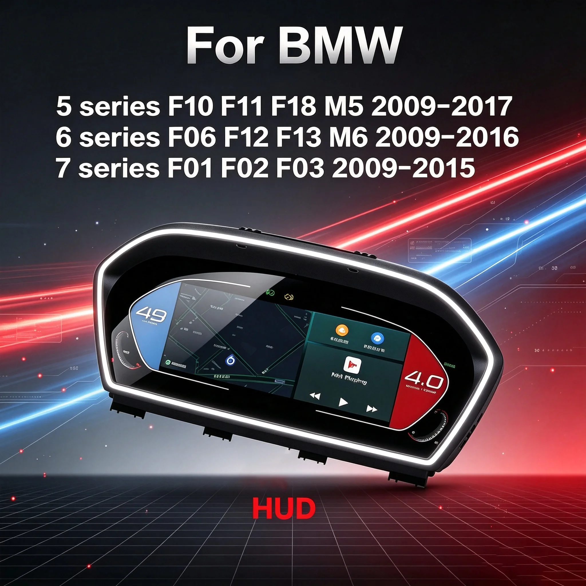 11 Inch LCD Instrument Cluster For BMW 5/6/7 Series F10 F06 F01 M5 M6 2009‑2017 HUD Digital Cluster Virtual Cockpit Dashboard