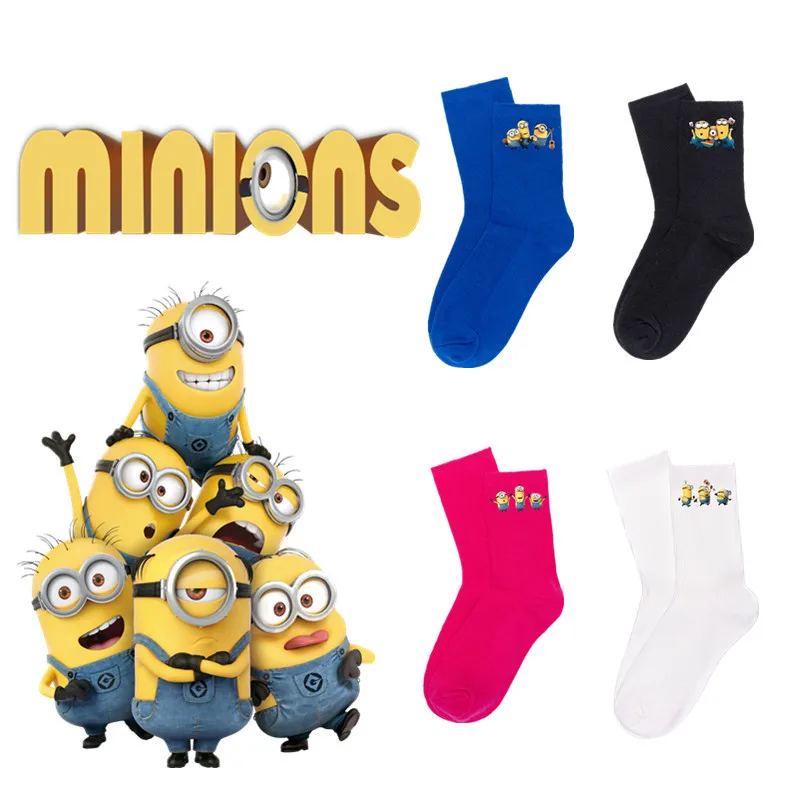 Socks Minions Long Socks Long Cotton Comfy & Soft Crew for Men Women Winter Long Sports Socks Casual Sports Cotton Needle