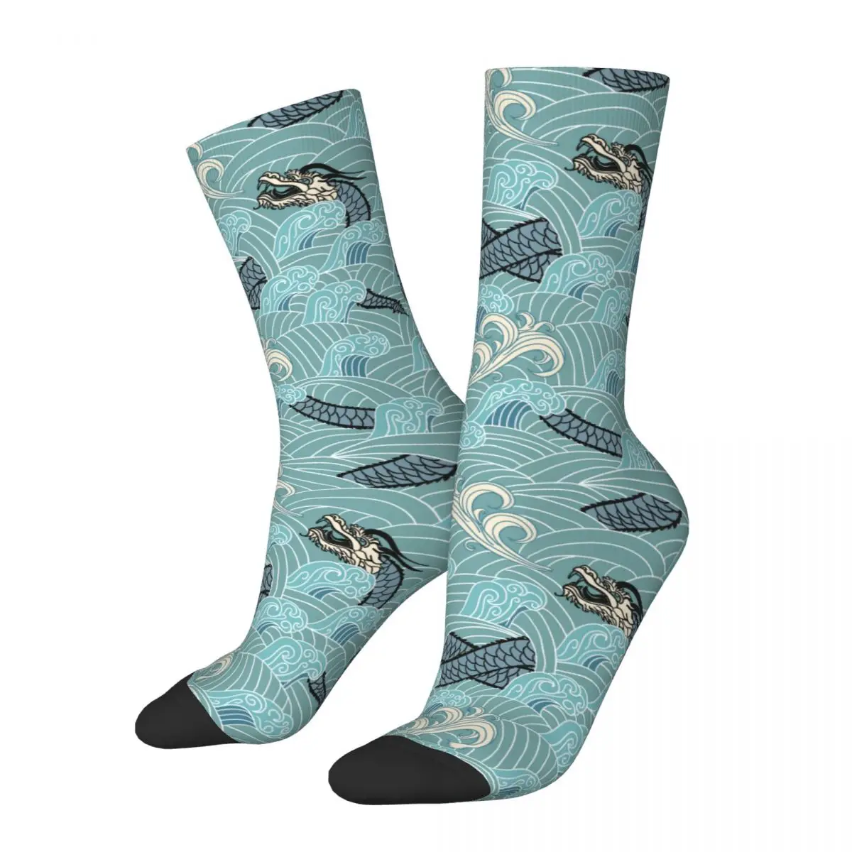 Asian Dragon Waves Socks Male Mens Women Winter Stockings Harajuku