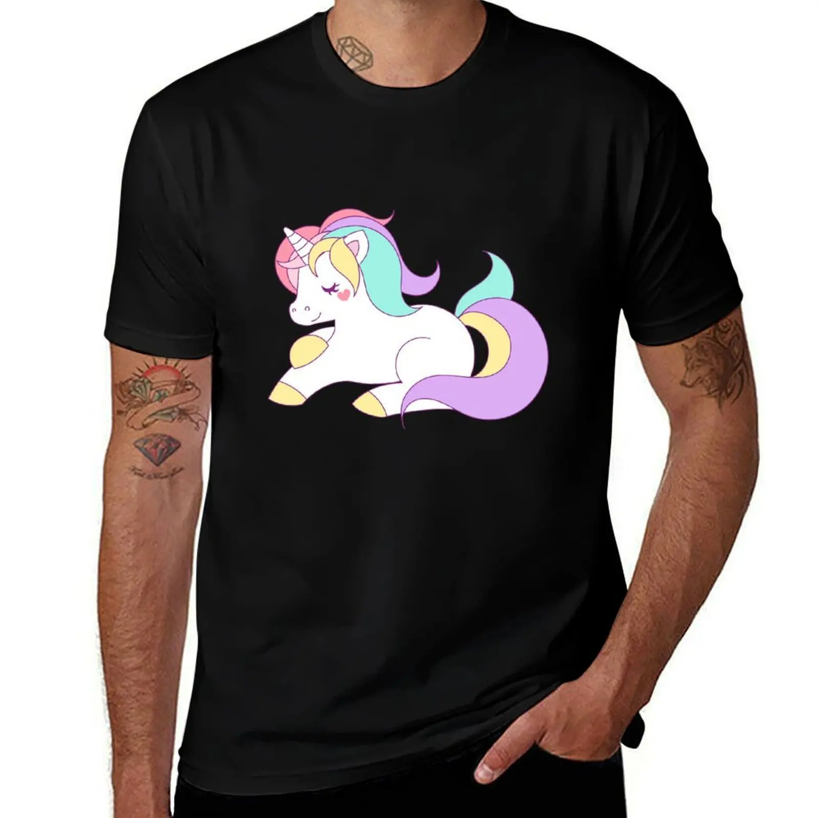 Unicorn, unicorn face, white and multicolored unicorn illustration, horse, legendary Creature T-Shirt