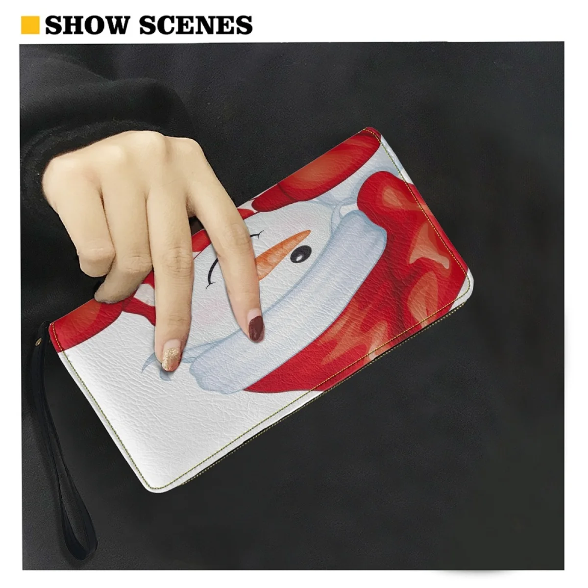 Belidome Lovely Snowman Wristlet Design Clutch Cell Phone Wallet for Women PU Leather Card Holder Multi Card Organizer Wallets