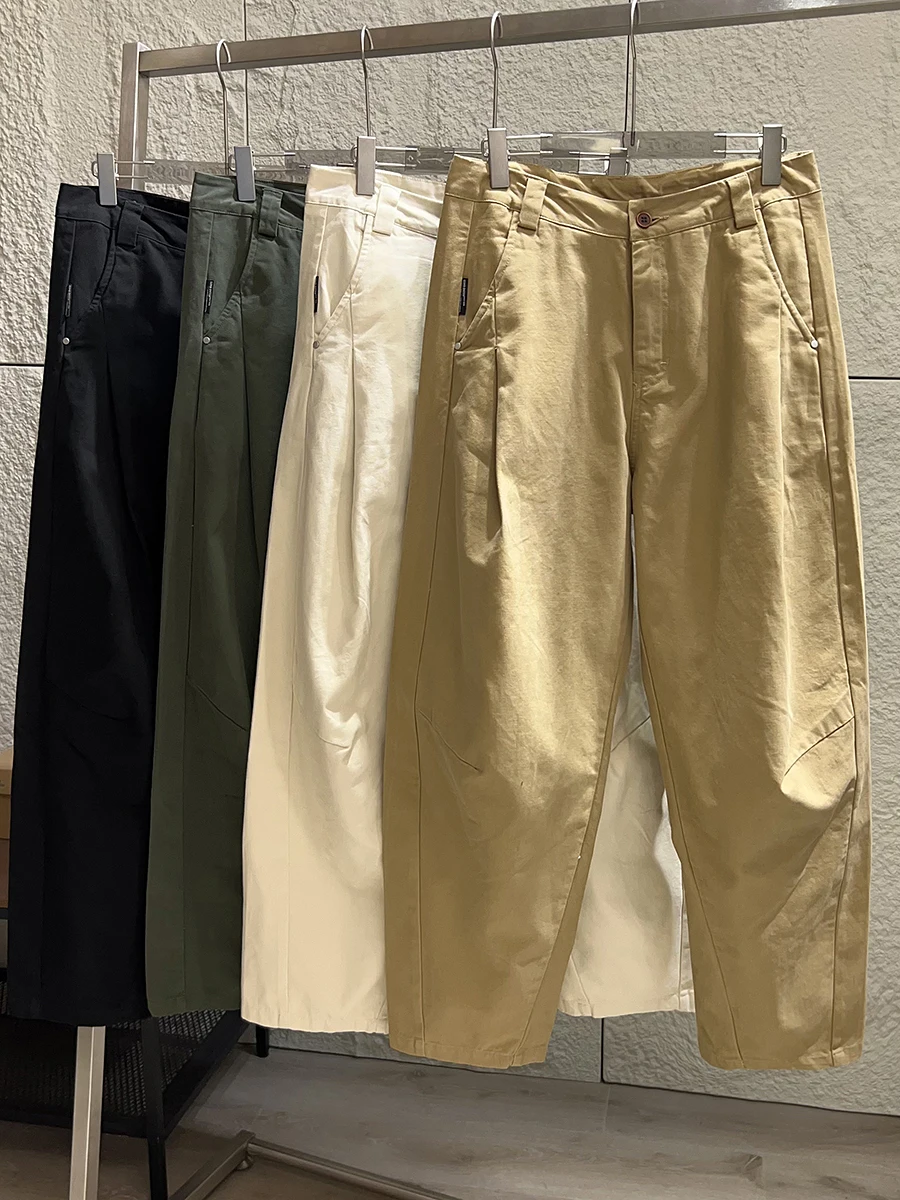 Pantalones de Hombre Estilo Japonés Retro, 100% Algodón Khadi, Corte Ancho, Casuales, Holgados, Cómodos, Estilo Outdoor para ...