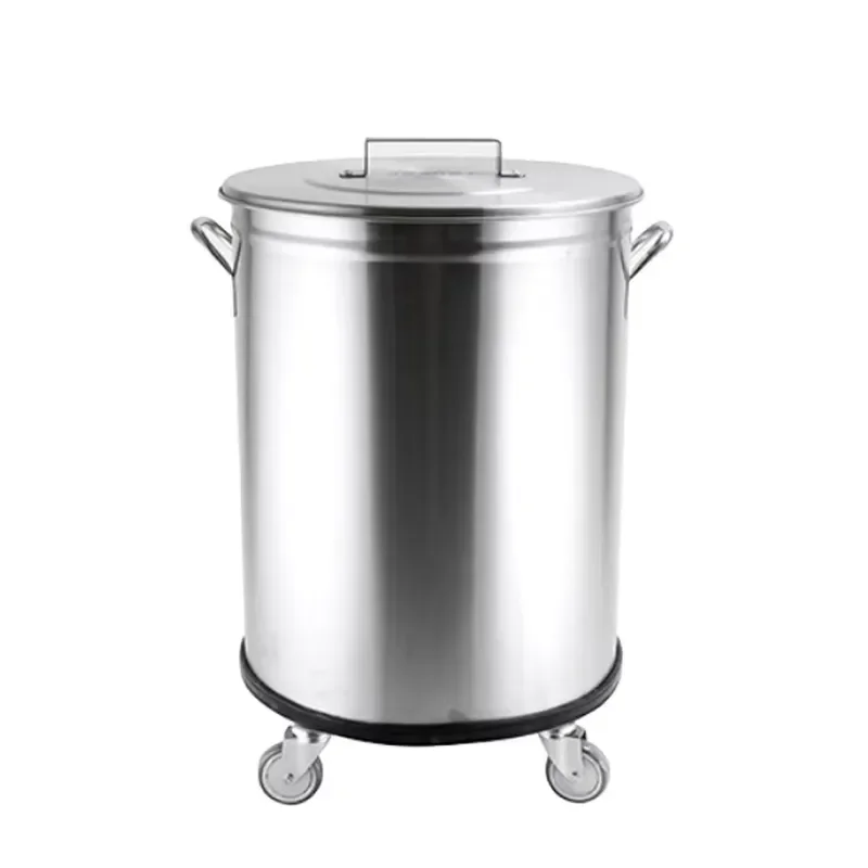 50L 100L Stainless Steel Trash Can Commercial Kitchen Waste Bin Large Capacity Removable Garbage Container for Restaurant