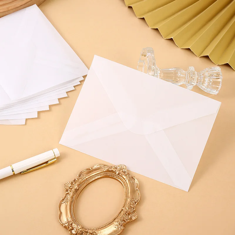 50pcs/lot Translucent Envelopes Paper Bag Wedding Small Business Supplies Stationery DIY Postcard Invitations Storage Packaging