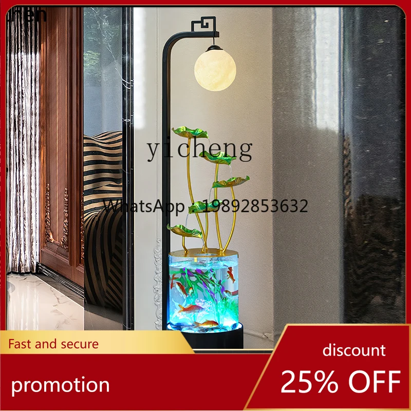 

Современный аквариум YFY, декоративный элемент с проточной водой, циркулирующая вода, украшение для прихожей/гостиной на удачу