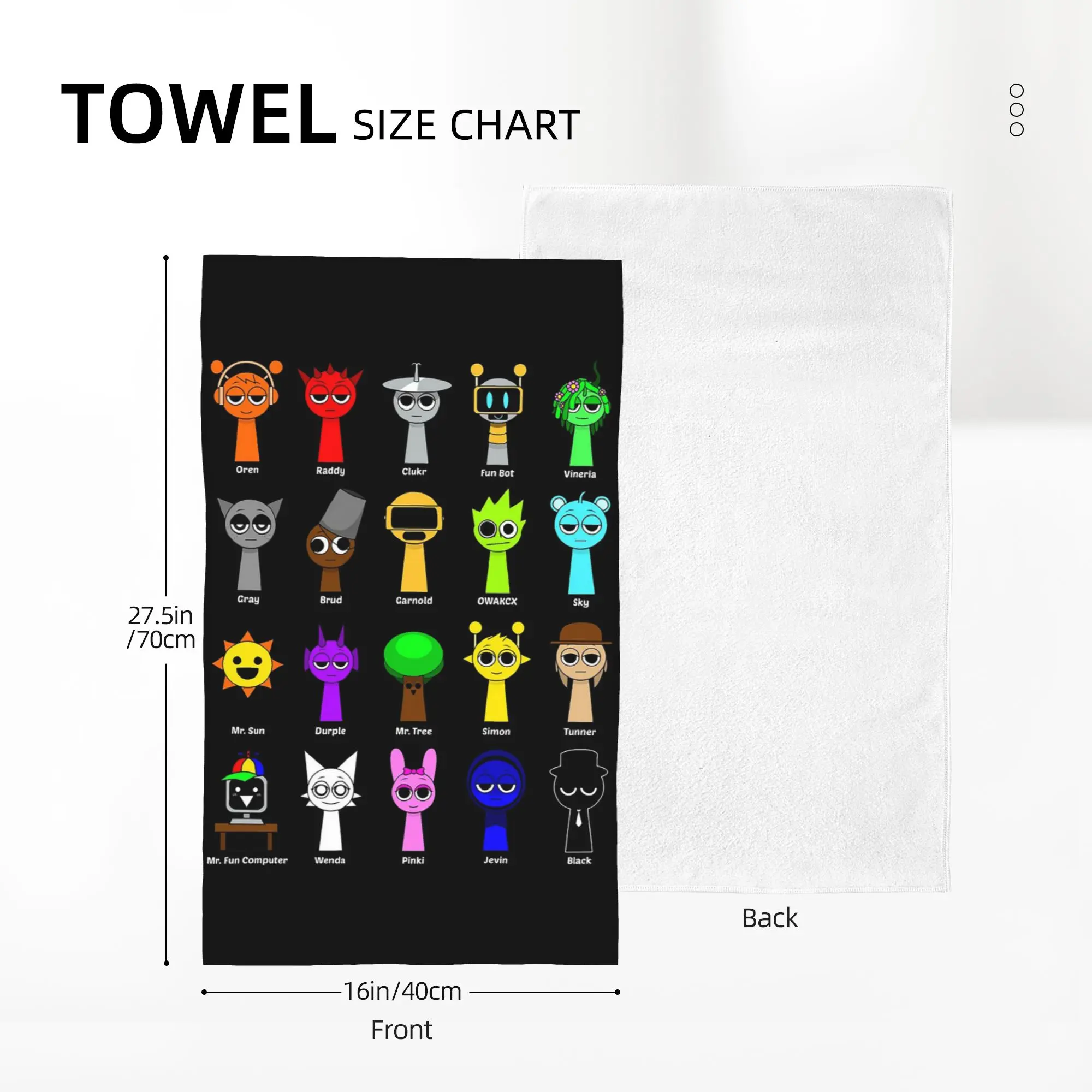 Custom All my Sprunki game toys Soft Face Towel Quick Dry Pool Bath Cotton Towels Absorbent Quick